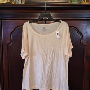 🟢 NEW GAP Creamy Beige Cotton Tee  XL